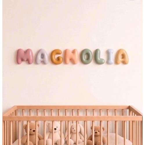 Personalized 3D Bubble Letters Name Sign, Hand Created Nursery Decor, Kids Wall Art, Baby Name Decor, Baby Shower Gift