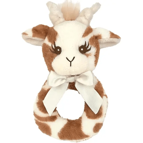 Bearington Collection Baby Lil' Patches, 5.5 in Giraffe Plush Stuffed Animal Baby Rattle, Newborn Toys Gift - Giraffe Stuffed Animal