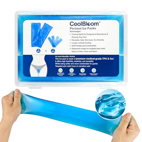 Reusable Postpartum Ice Packs, Flexible Frozen Medical-Grade Hot Cold Therapy Perineal Ice Packs for Postpartum Stitches, Hemorrhoids & Swelling Relief