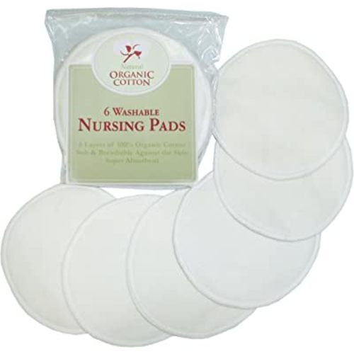 TL Care Nursing Pads Made with Organic Cotton, Natural Color, 6 Count