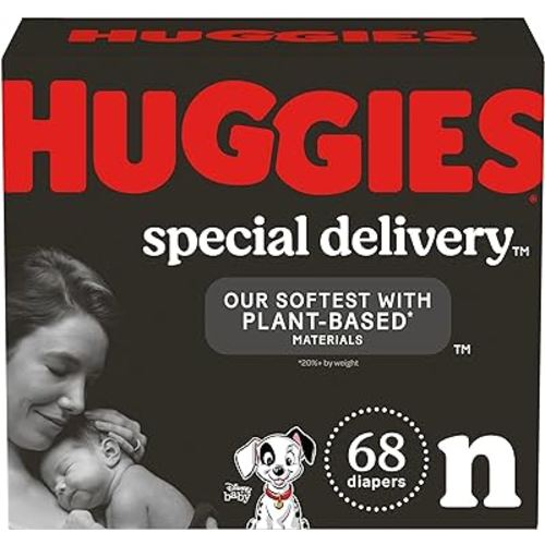 Huggies Special Delivery Hypoallergenic Baby Diapers Size Newborn (up to 10 lbs), 68 Ct, Fragrance Free, Safe for Sensitive Skin