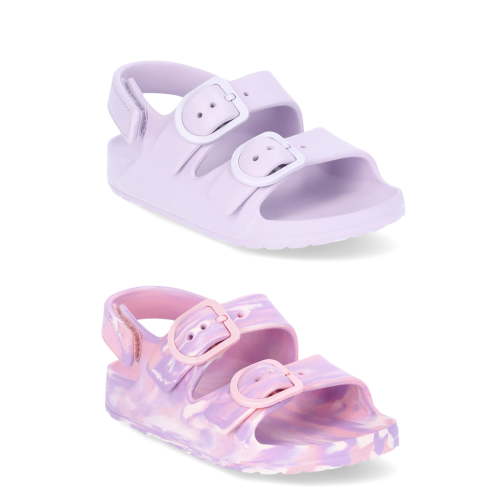 Wonder Nation Toddler Kids EVA Two Buckle Sandal, 2- Pack