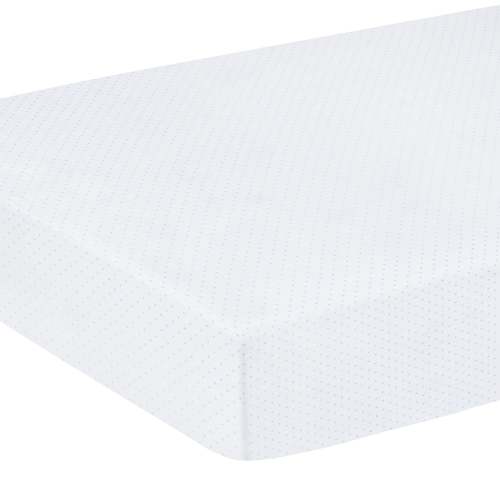 Pima Crib Sheet - Blue Micro Dot