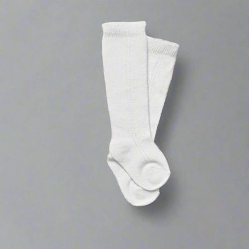 Little Love Bug Company Eyelet Knee High Sock White Size 0-12m 2 Pack