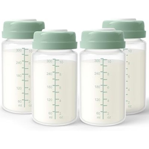 Milk Storage Bottles 10 oz, Compatible with Momcozy Cooler & Spectra Pump