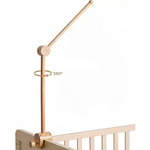 let's make Baby Crib Mobile Arm - Wooden Baby Mobile Crib Holder Height Adjustable for Hanging Baby Crib Attachment for Nursery Decor