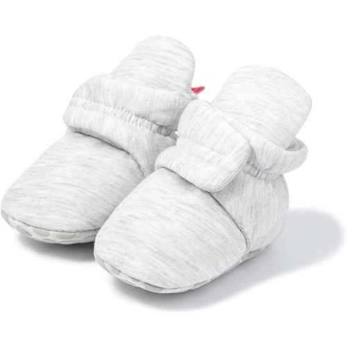 Babelvit Newborn Baby Boy Girl Soft Fleece Booties Stay On Infant Slippers Socks Shoe Non Skid Gripper Toddler First Walkers Winter Ankle Crib Shoes