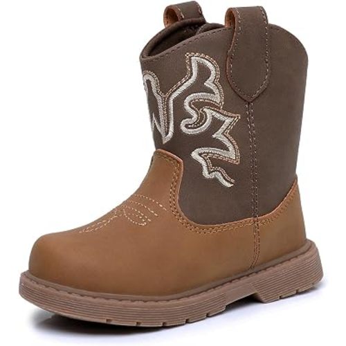 Ahannie Toddler Cowboy Boots Boys Girls Western Boots with Hook Loop