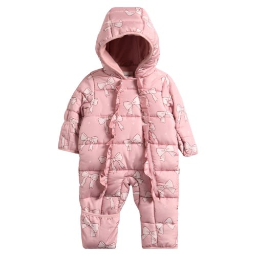 PL Baby by Petit Lem Bow Ruffle Snowsuit | Nordstromrack