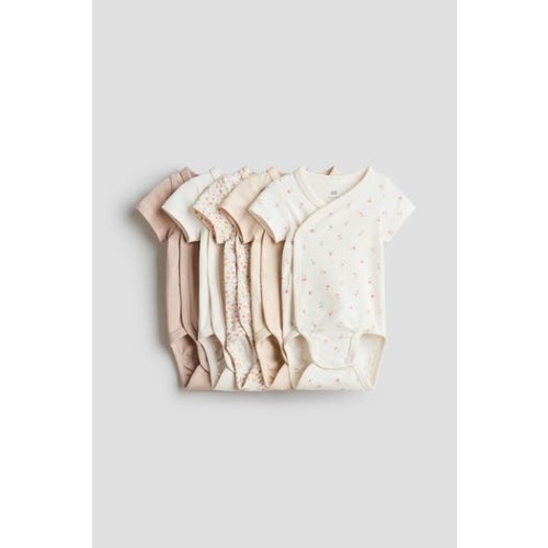 5-pack cotton bodysuits, 6M