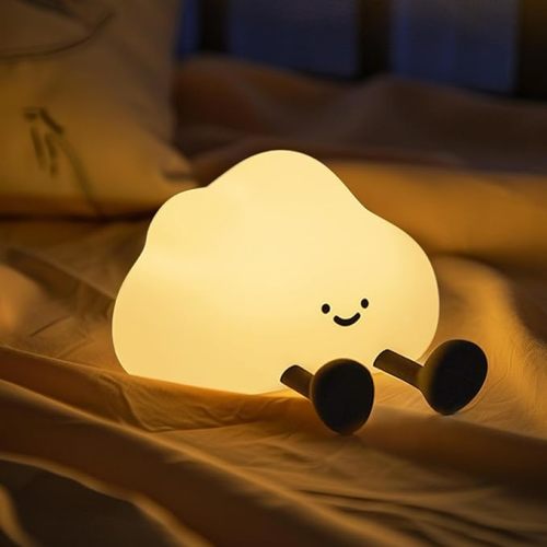 Cute Silicone Cloud Night Light, Dimmable LED Touch Lamp,