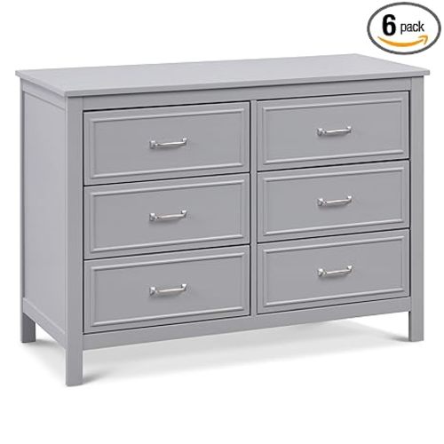 Davinci Charlie 6-Drawer Double Dresser in Grey