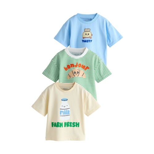 Kids' Assorted 3-Pack Breakfast Treats Embroidered Cotton Graphic T-Shirts