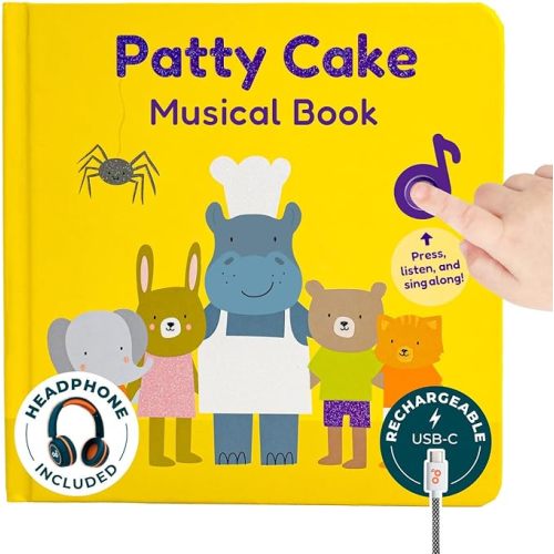 Cali’s Books Patty Cake Nursery Rhymes – Interactive Sound Book for Toddlers 1–3, Kids Headphones Included, Musical Book for 1 Year Olds, Perfect First Birthday Gift, 6 Favorite Songs