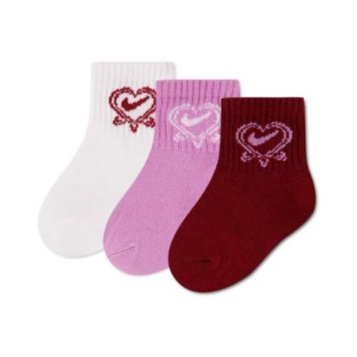 Baby Girls' Heart Socks, 3-Pack