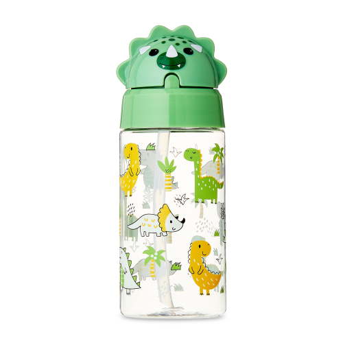 Parent's Choice Dino Green Tritan Plastic Sippy Water Bottle for Kids, BPA-free