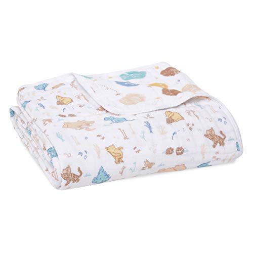 aden + anais Disney Baby Dream Blanket, Boutique Muslin Baby Blanket, Ideal Newborn Nursery & Crib Blanket, Unisex Toddler & Infant Bedding, Shower & Registry Gift, Winnie in the Woods