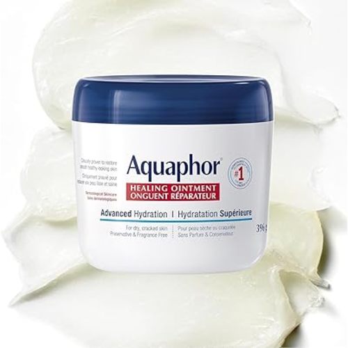 Aquaphor Healing Ointment, Multipurpose Ointment for Dry, Cracked Skin, Chafing, Cuticle Care, Fragrance Free, Non Greasy and Non Comedogenic Body Moisturizer, Dermatological Skin Care, 396g Jar