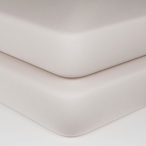 Organic Cotton Fitted Crib Sheets - 100% GOTS Certified Organic Cotton, All-Natural, Dye-Free, Unbleached, Toxic-Free & Breathable Baby Crib Sheets for Standard Crib Mattresses (2 Pack)