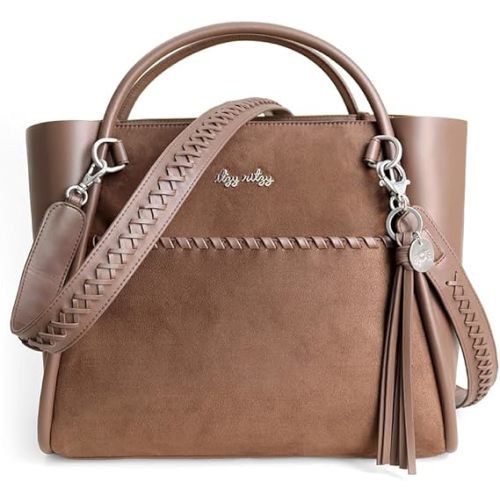 Itzy Ritzy Boss Tote Diaper Bag – Vegan Leather Tote with Stroller Straps, Changing Pad, Shoulder Straps & Tassel