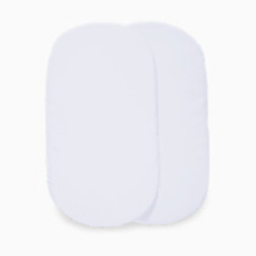 Delta Children Fitted Bassinet Sheets, 2-Pack - White