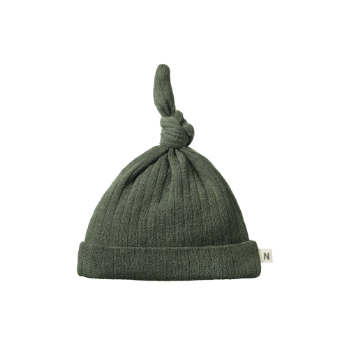 Merino Pointelle Knotted Beanie