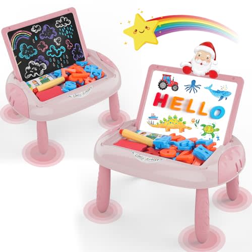 Cokzer Toys for 1-2 Year Old Girls, Toddler Girl Toy with Magnetic Letters and Numbers, Learning and Educational Toys for 1 2 Year Old, Girls Birthday (Pink Red)