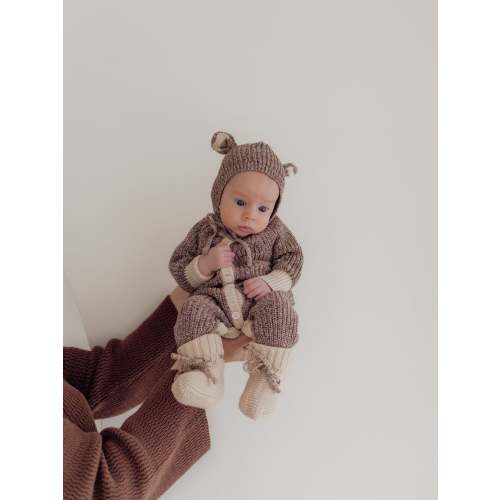 Classic Knit Romper - Brownie