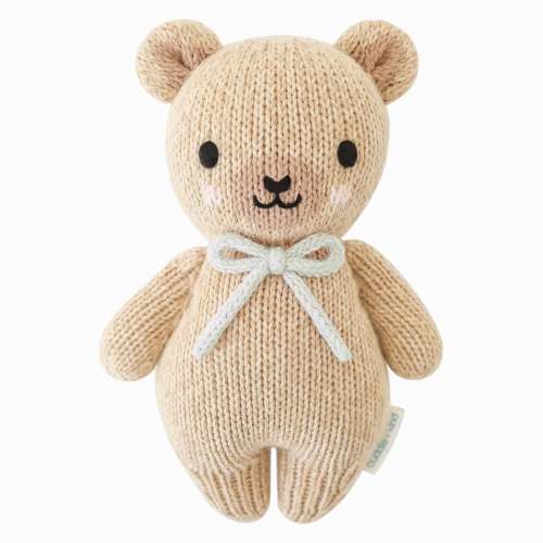 CROCHET BABY HONEY BEAR (ROBIN'S EGG BLUE BOW)