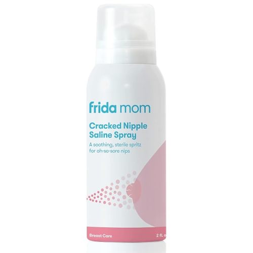 Frida Mom Saline Spray for Cracked Nipples, Spray to Heal Sore, 2 fl oz