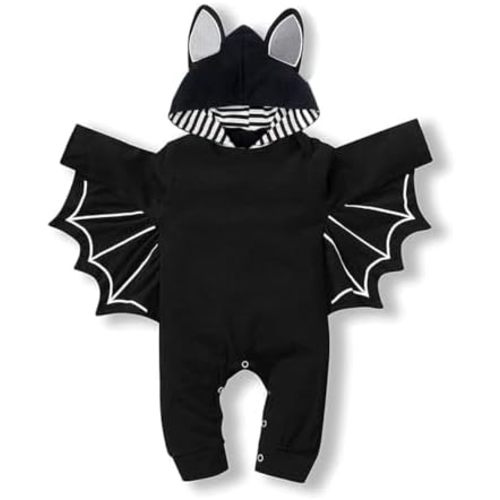 Baby Boy Halloween Costumes Infant Bat Long Sleeve Hoodie Romper Overall Baby boy Halloween Outfits