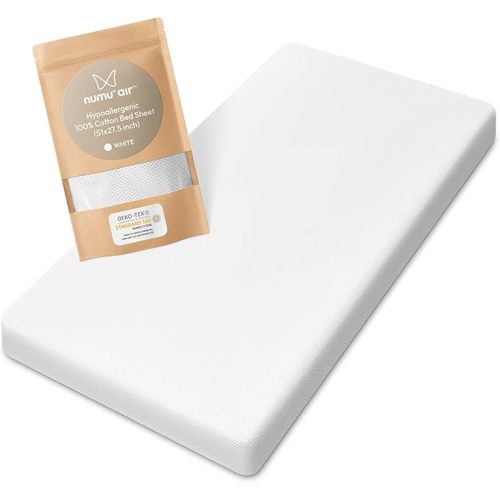 Breathe-Through Fitted Bedsheet for NUMU Baby Sleep Surface (White)