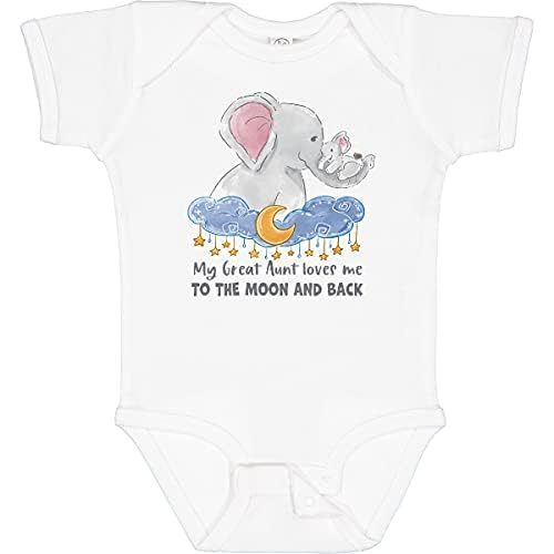 inktastic My Great Aunt Loves Me To the Moon and Back Baby Bodysuit