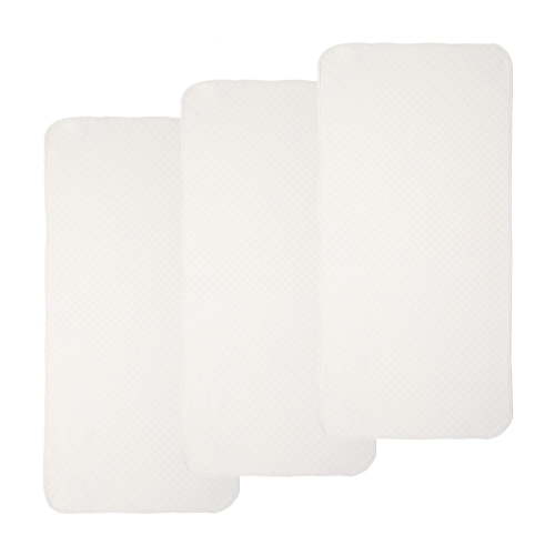 Pleasant Boulevard | Portable Waterproof Baby Changing Pad Liner, Washable Reusable Changing Table Cover Made with Breathable TPU, 27x13in (White, 3 Count)