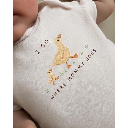 I Go Where Mommy Goes Baby Duck - Baby Outfit - Baby Shower Gift - Mommy Duck Nursery - Duck Nursery - New Baby Gift