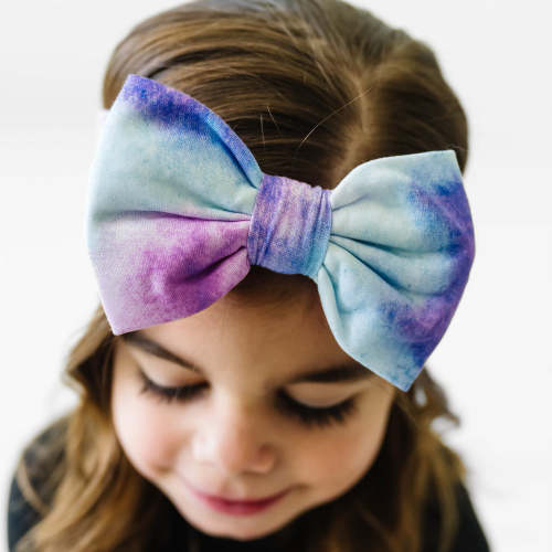 Purple Watercolor Luxe Bow Headband – Little Sleepies