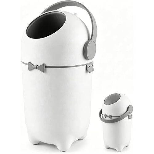 Diaper Pail with Airtight Lid, 15L Odor Control Diaper Trash Can, Odor-Locking Diaper Pails for Babies ＆ Pets,Holds 16 Diapers Baby-Safe Nursery Bin for Living Room, Bathroom,Pet Litter Box