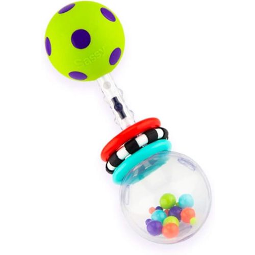 Sassy Spin Shine Rattle Developmental Toy (Colors May Vary)