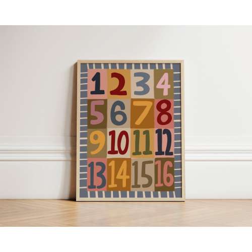 Numbers Print, Unframed, 11x14