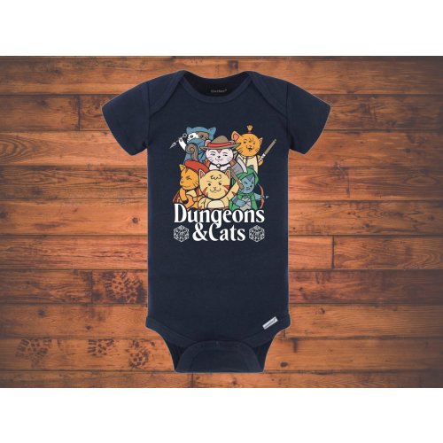 Dungeons & Cats Onesie, Baby Gift, Baby Shower Gift,