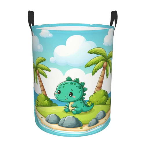 Cute dinosaur theme pattern Laundry hamper,large capacity foldable Laundry hamper,household dirty clothes hamper,clothing storage bucket,toy storage hamper,suitable for bathroom,bedroom