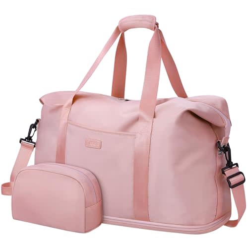 Capolo Expandable Travel Duffle Bag Weekender Overnight Bags for Women Men | 32L/43L Duffel Bag,Waterproof Carry on Bag,Hospital Bag for Labor Delivery,With Toiletry Bag,Gym,Airplane Travel
