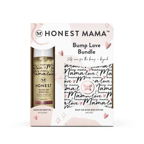 The Honest Company, Honest Mama Body Butter + Body Oil Bump Love Bundle, Unscented, 8.2 oz.