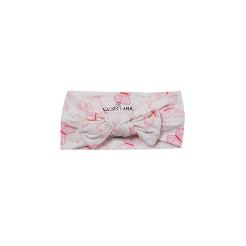 Knit Large Bow Headwrap in Blooming Butterflies | Caden Lane