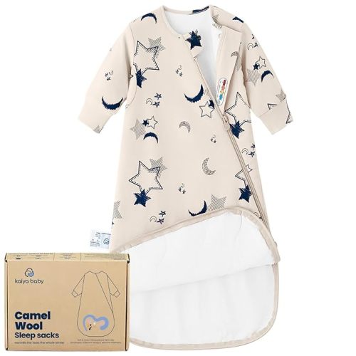 KaiyaBaby Organic Cotton Baby Sleep Sack, Long Sleeve 1.0 TOG, 0-6M