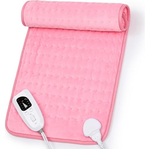 Heating Pad,Heated Blanket,Heating Pad for Back Neck,Pink,24x12 Inch