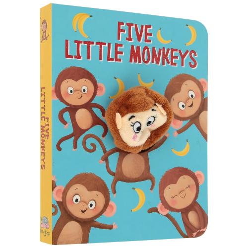 Five Little Monkeys Finger Puppet Book, by Little Hippo Books