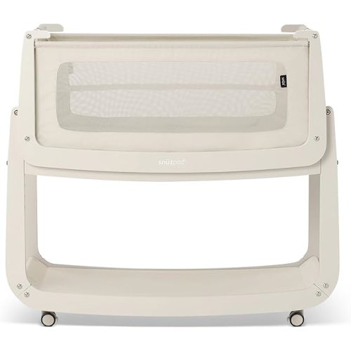 SnuzPod 5 Bedside Bassinet for Baby - Newborn Bed with Zip Down Breathable Windows, Rocking Bedside Sleeper with Lift-Off Bassinet, Portable 3-in-1 Baby Cradle with Wheels & Mattress, Cashmere