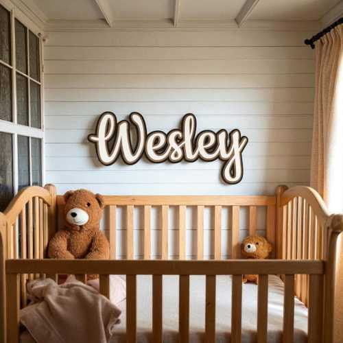 Personalized Wooden Name Sign: Custom Nursery & Kids Room Decor