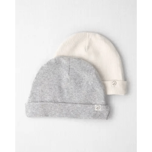 Baby 2-Pack Organic Cotton Rib Caps - Little Planet | Carter's